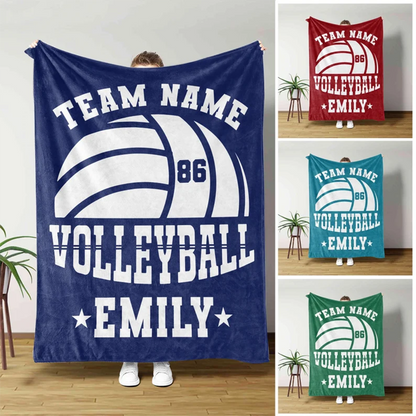 Personalized Team Name Volleyball Gift for Volleyball Team Blanket