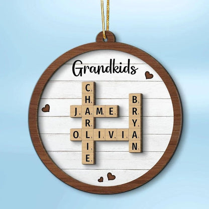 Scrabble Custom Grandchild Christmas Ornament