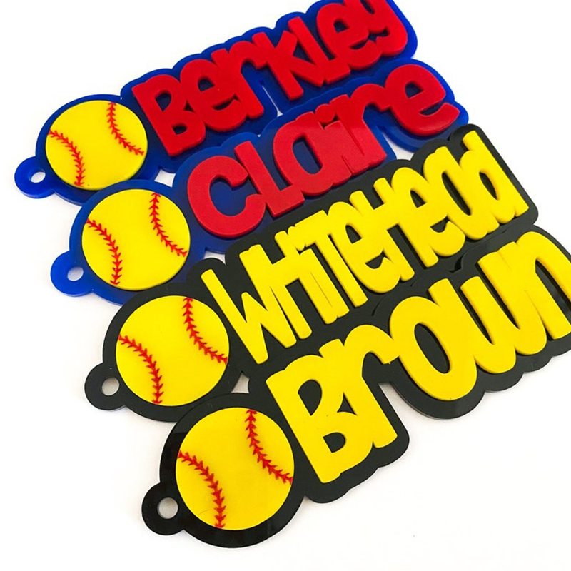 Custom Baseball Softball  Name Keychains