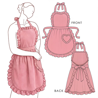 Personalized Kids & Adult Apron Set, Cute Custom Ruffle Aprons for Baking Together