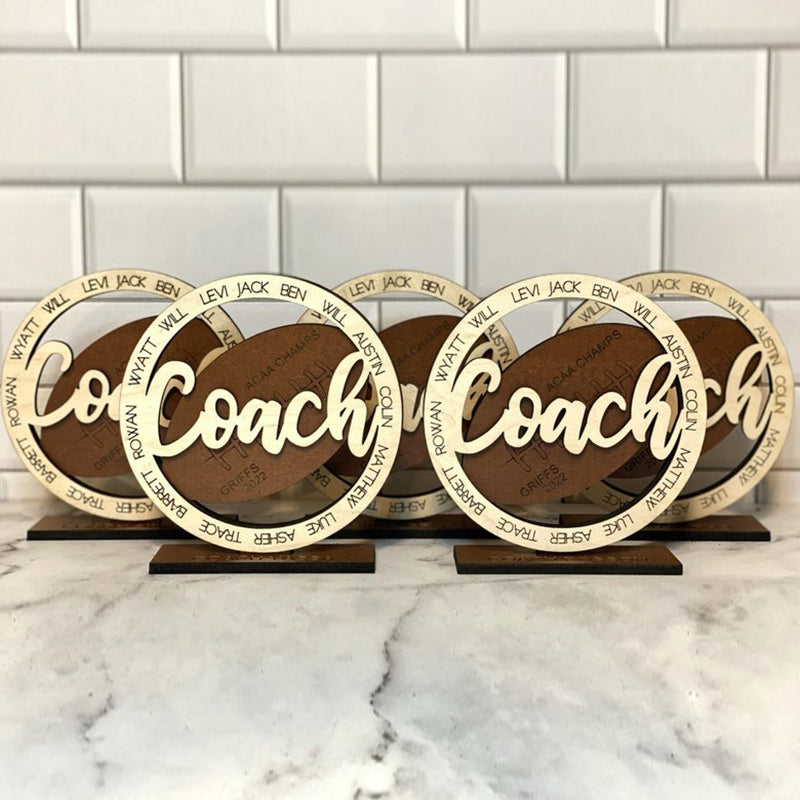 Football Coach Gifts Laser Engraved Personalized Gift Award Plaque