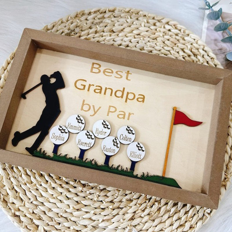 Best Dad by Par Sign -Wooden Golf Sign