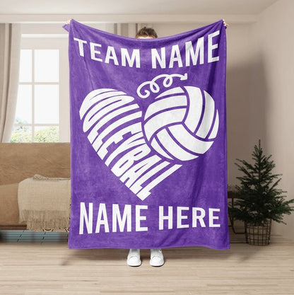 Personalized Volleyball Blanket,Custom Sport Gift