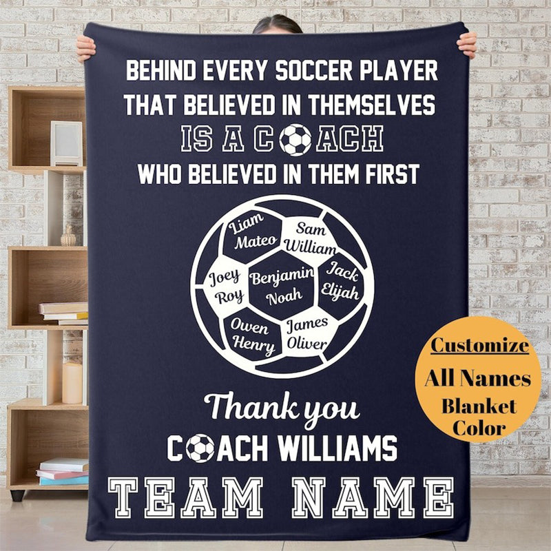 Personalized Soccer Coach Blanket, Custom Soccer Coach Blanket