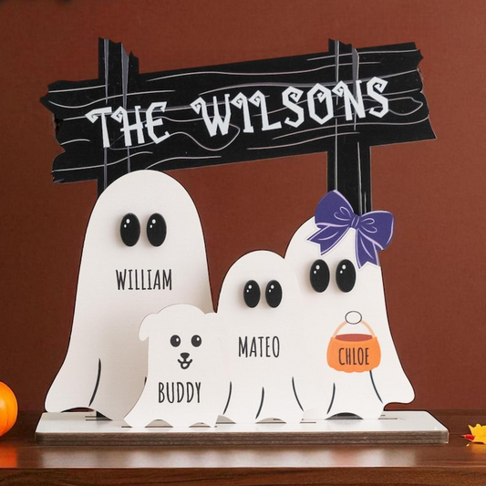 Custom Halloween Ghost Family Sign