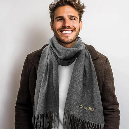 Personalized Super Soft Warm Scarf with Embroidered Birth Flower and Text Fashion Accessory