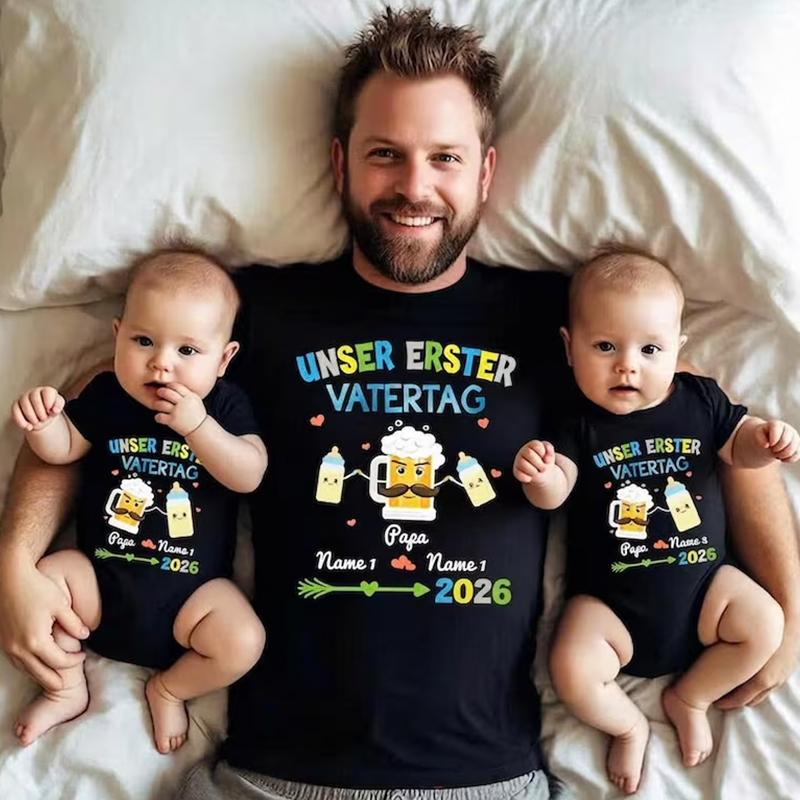 Custom First Father's Day Baby Bodysuit – Perfect Gift for New Dads! Unique