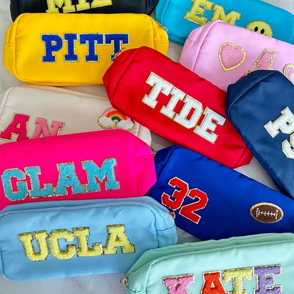 LARGE personalized cosmetic bag, custom make up bag