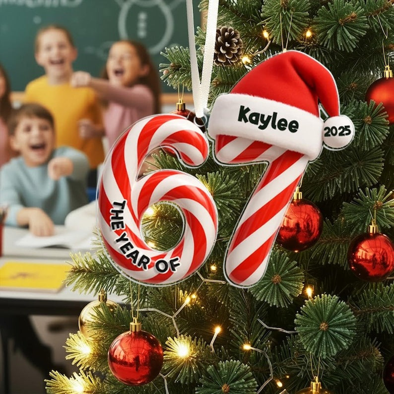 Custom Six Seven Ornament, Teen Slang Ornament, Funny Teenager Ornament