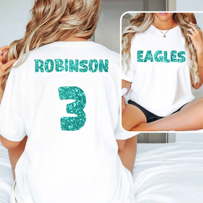 Custom Team Name Shirt Glitter Football Shirt Mascot Shirt