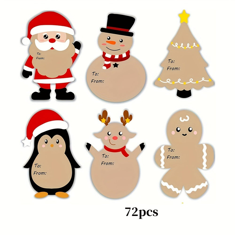 Christmas Gift Tags Stickers 72pcs Christmas Gift Labels Stickers