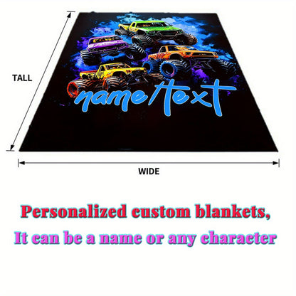 Customizable Monster Truck Flannel Blanket