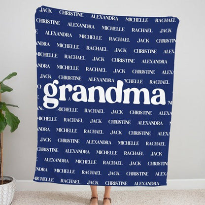 Grandma & Grandpa Blanket, Custom Name Blanket, Fleece