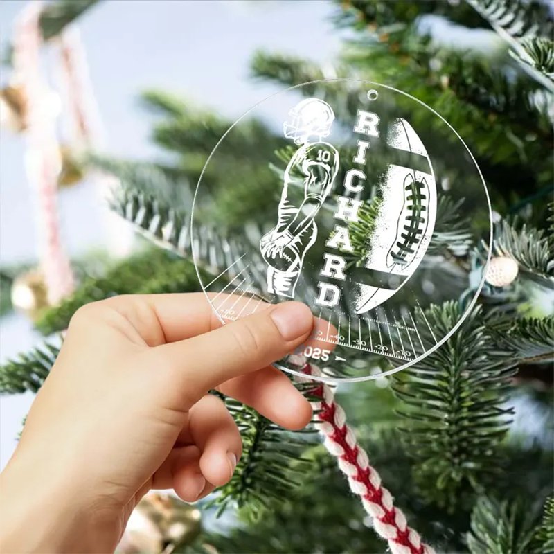 Football Ornament with Name and Number, Custom Name Football