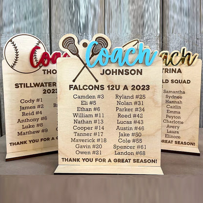 End of Season Coaches Gift, Personalized Coaches Plaque