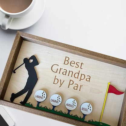 Best Dad by Par Sign -Wooden Golf Sign