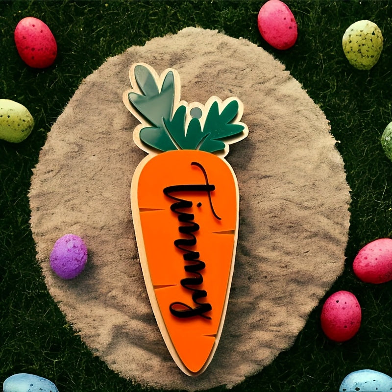 Custom Acrylic Carrot-Shaped Easter Tag