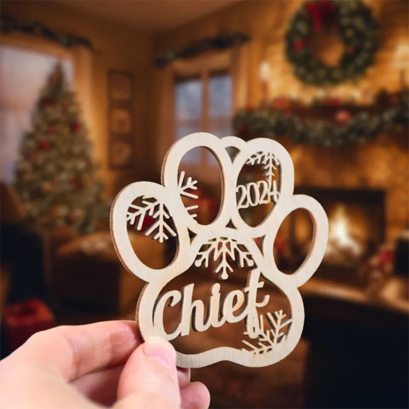 Personalized Dog Paw Ornament | Custom Cat Christmas Ornament