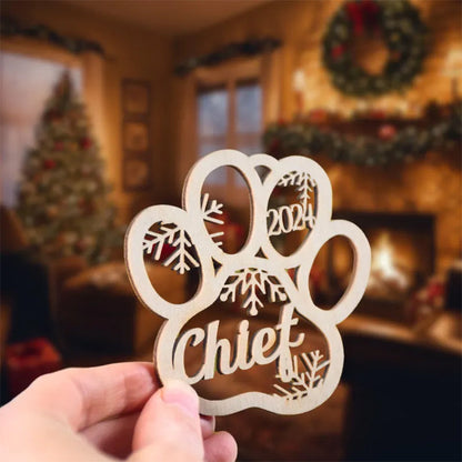 Personalized Dog Paw Ornament | Custom Cat Christmas Ornament
