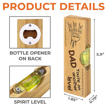 Family Personalized Custom Engraved Wooden Spirit Level Bottle Opener
