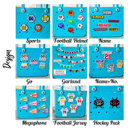Custom Football Charm, Personalized Sports Accessories For Bogg, High School Sports