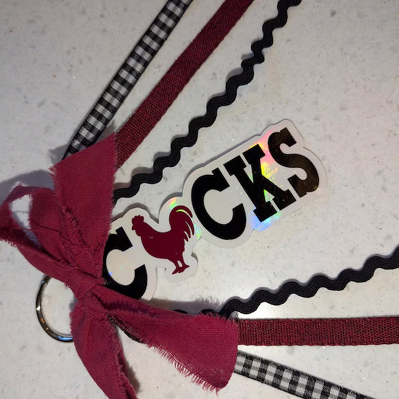Custom College GameDay Boot Clips with Bows & Ribbons (Pair)