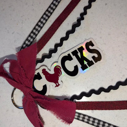 Custom College GameDay Boot Clips with Bows & Ribbons (Pair)
