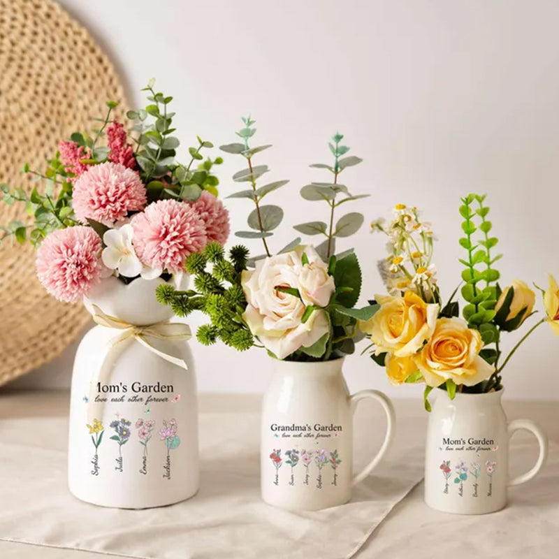 Personalized Grandma's Garden Flower Vase