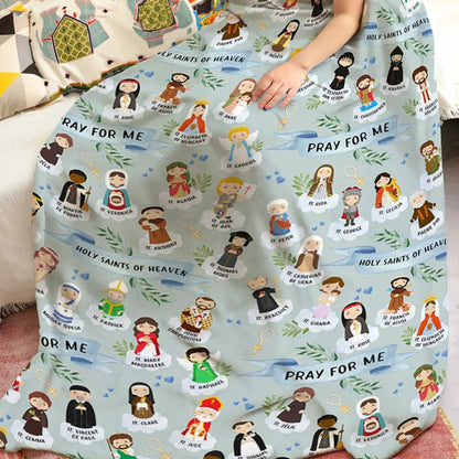 Holy Saints of Heaven Catholic Throw Blanket