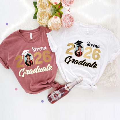 Photo Graduation 2026 Shirts,Custom Graduation T-Shirt
