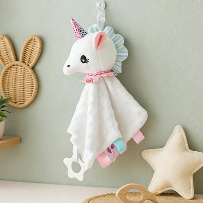 Personalized Plush Animal Baby Comforter: Embroidered Name Security Blanket