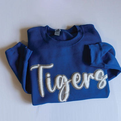 Custom Puff Sleeves And Glitter Team Name Sweatshirts, Glitter Team Name Sweatshirts, School Spirit Shirts