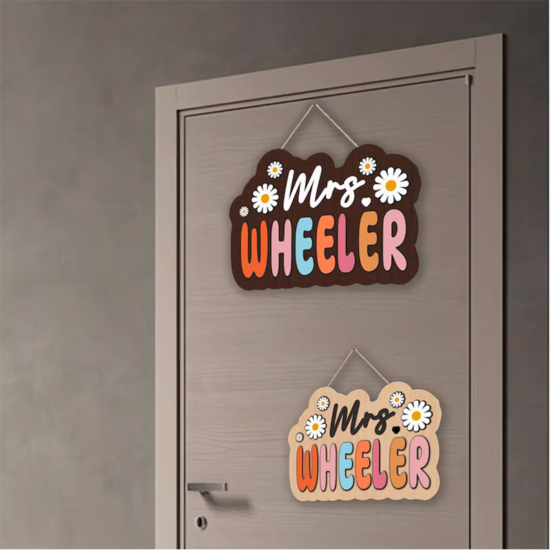 Wooden Custom Name Sign, Custom Door sign, Teachers' day gift