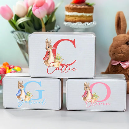 Personalized Easter Cute Cartoon Peter Rabbit Food-grade Metal Biscuit Tin Box