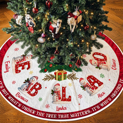 Personalized Christmas Tree Skirt, Custom Name Family Christmas Tree Skirts