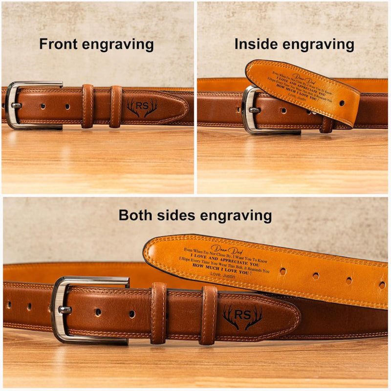 Personalized Leather Belt, Custom Leather Belt for Dad