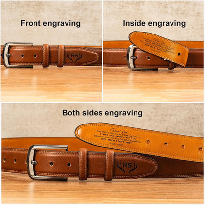 Personalized Leather Belt, Custom Leather Belt for Dad
