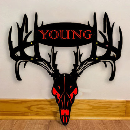 2025 NEW - Personalized Double Bow Hook Metal Deer Skull Rack
