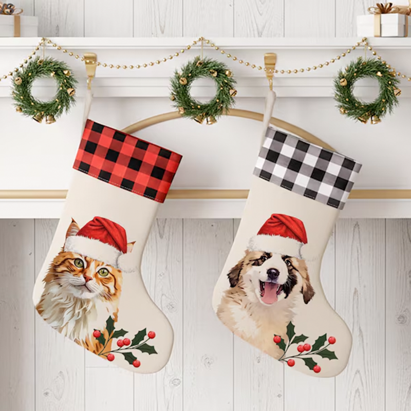 Custom Pet Stocking Using Pet's Photo + Name