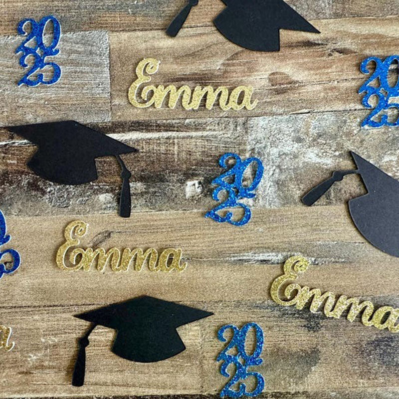 2026 Graduation Confetti - Cursive Personalized 60 90 120 Pieces
