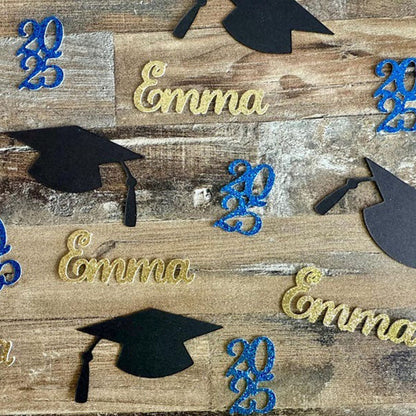 2026 Graduation Confetti - Cursive Personalized 60 90 120 Pieces