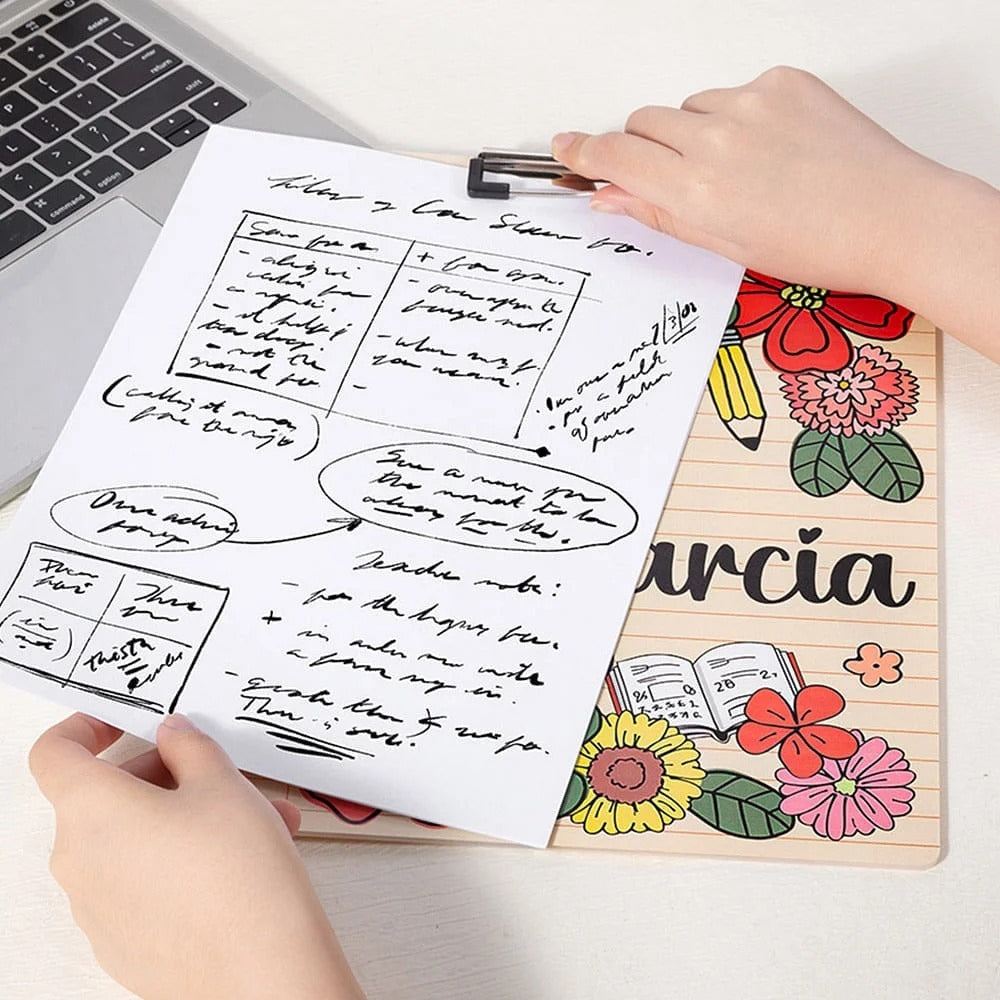 Personalized Floral Lab Notebook Pencil Teaching Theme Hanging Name Clipboard