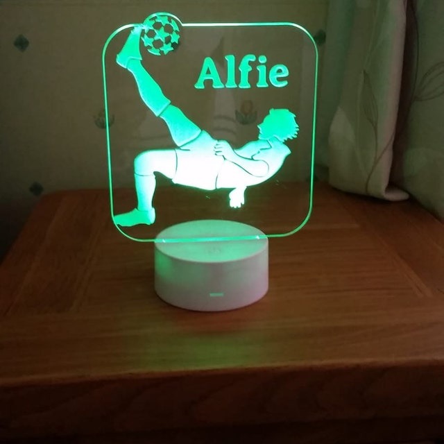 Personalised Football Night Light| Football Night Lamp | Children's Lights | Kids Bedrooms | Football Nursery Decor