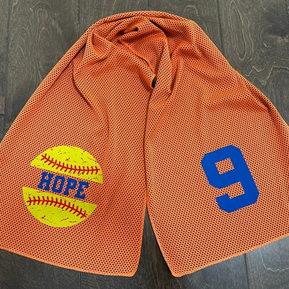 Custom Personalized Sports Towel, Baseball Softball Cooling Towel