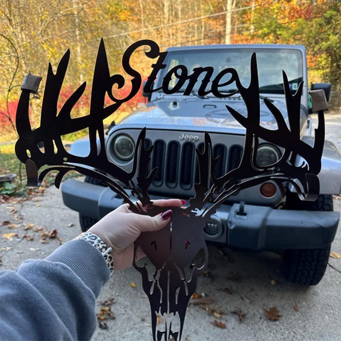 Personalized Metal Deer Skull Rack