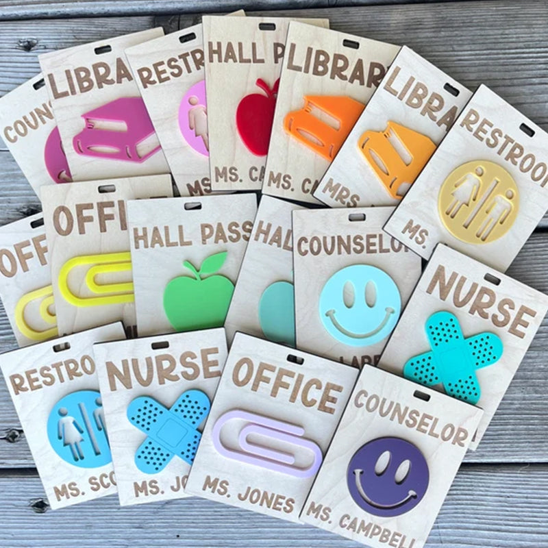 Personalized Teacher Hall Pass, Bathroom Pass,Classroom Hall Pass