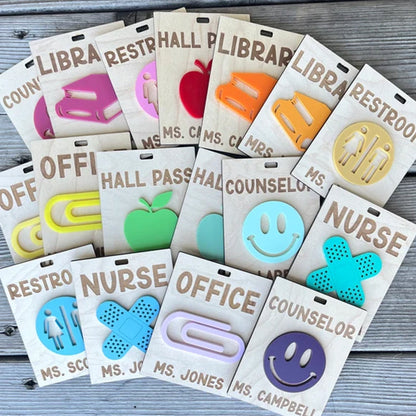 Personalized Teacher Hall Pass, Bathroom Pass,Classroom Hall Pass