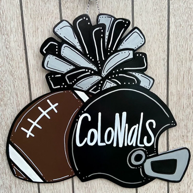 Hand Painted Custom Personalized Football Cheerleader Game Day Door Hanger