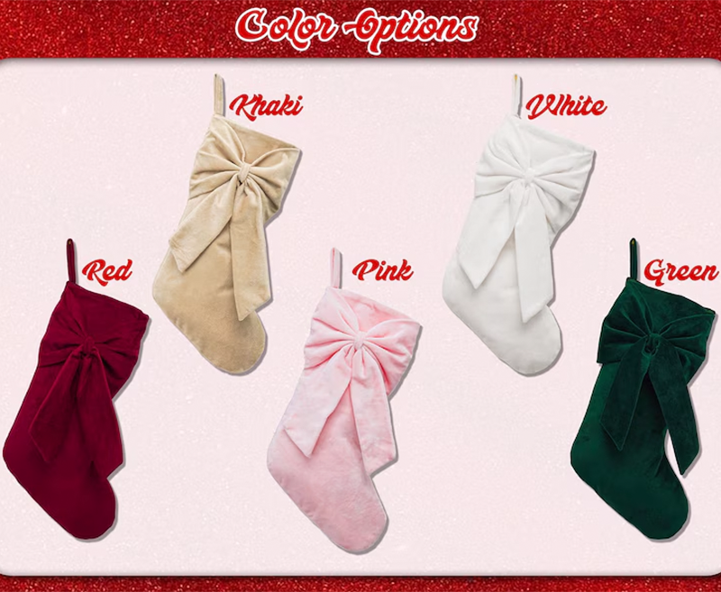 Personalized Bow Christmas Stocking, 2025 Christmas Stocking