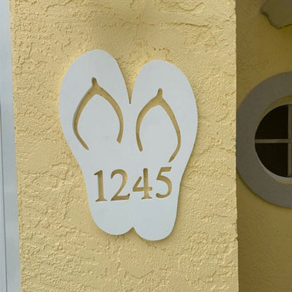 House Number Plaque , Personalized Sign, Outdoor Decor, Coastal Themed Custom Sign